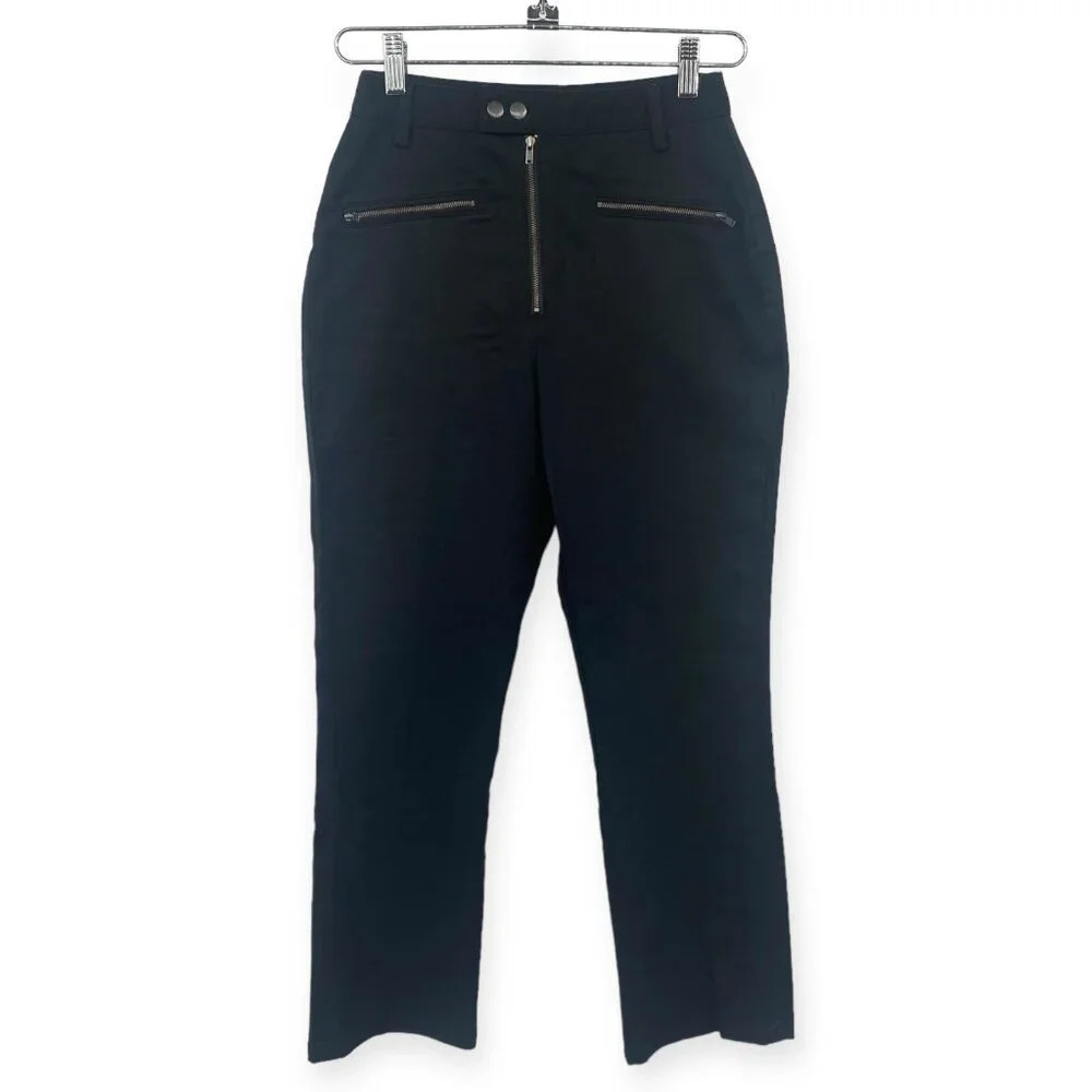Lovers + Friends Presto Slim Pants Womens Sz Small Black High-Waisted Cotton Zip